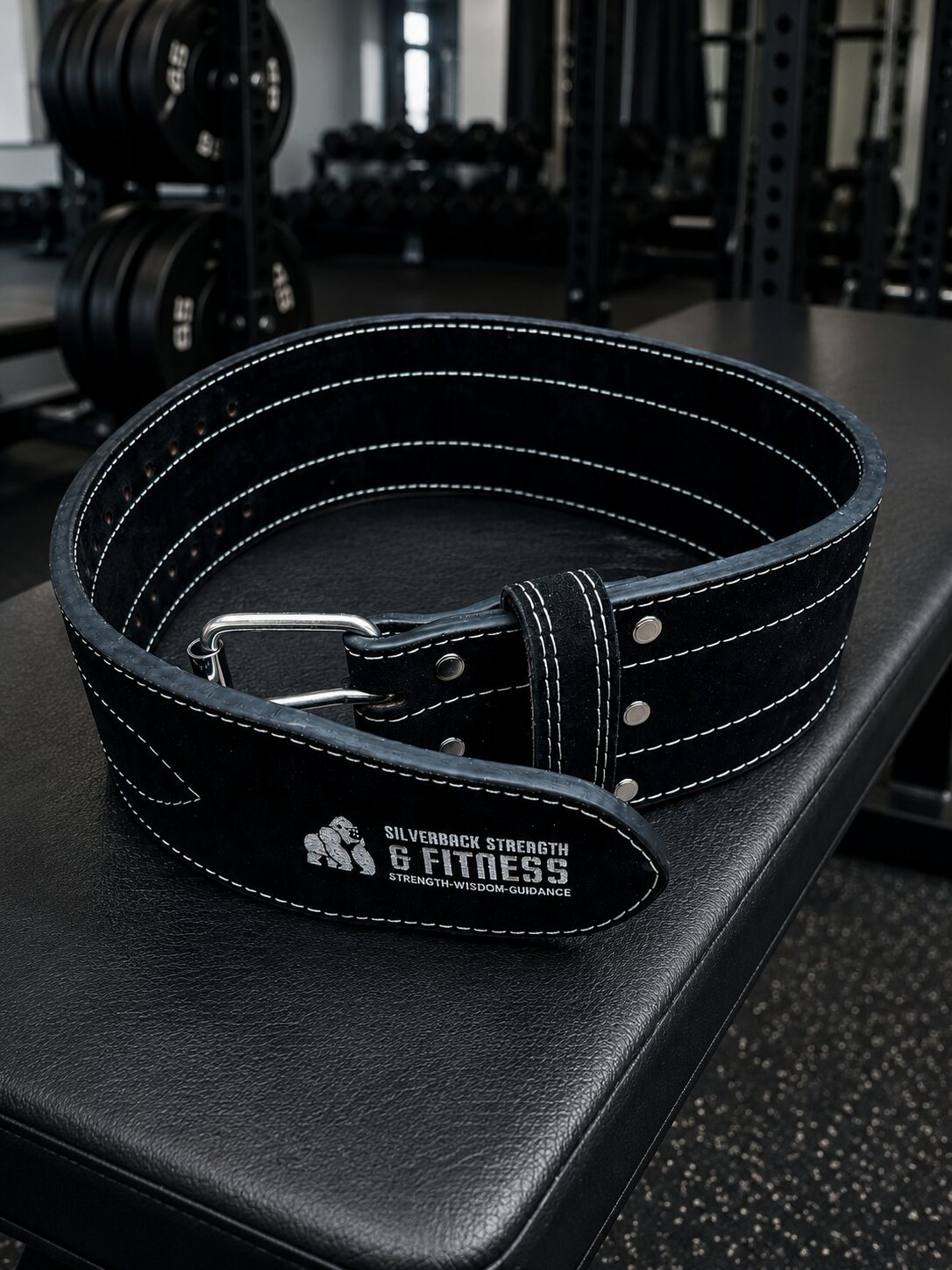 Silverback Strength Weightlifting Belt | 10mm Premium Amara Leather, Double Prong Roller Buckle