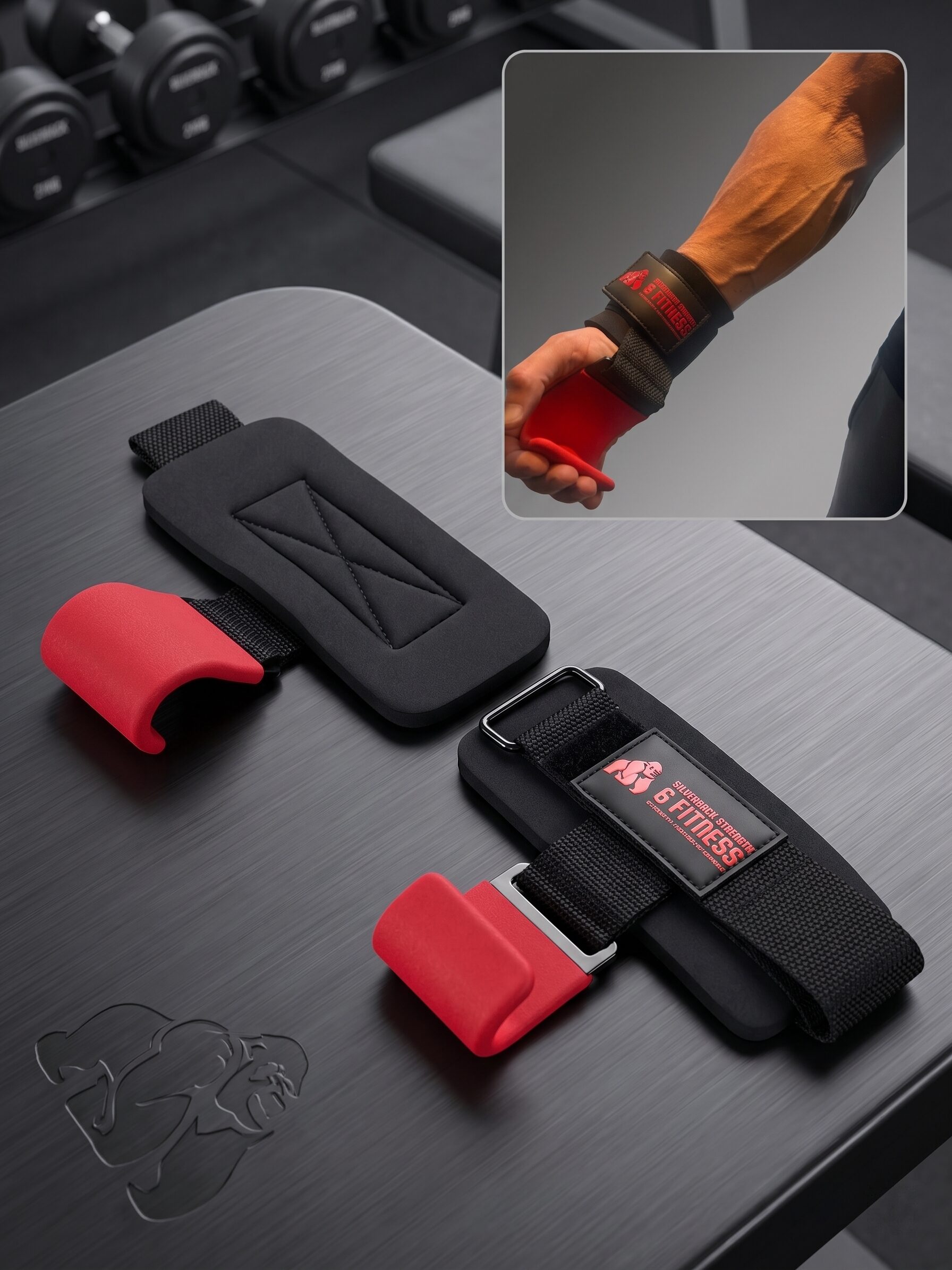 Silverback Strength & Fitness | Weight Lifting Hooks (Pair) for Pull Ups & Shrugs