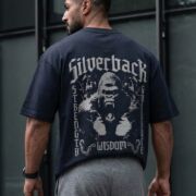 Quattro Collezione Oversized Navy Blue Grey Circle T-Shirt