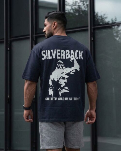 Quattro Collezione Oversized Navy Blue White Circle T-Shirt