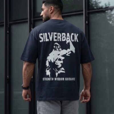 Quattro Collezione Oversized Navy Blue White Circle T-Shirt