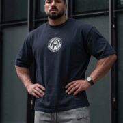 Quattro Collezione Oversized Navy Blue White Circle T-Shirt