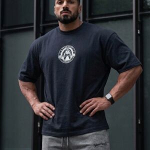 Quattro Collezione Oversized Navy Blue White Circle T-Shirt