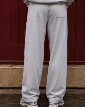 Grey & Burgundy Essential Womens Straight-Leg Joggers