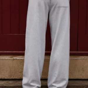 Grey & Burgundy Essential Womens Straight-Leg Joggers