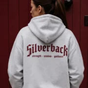 Grey & Burgundy Essential Women’s Zipped Hoodie