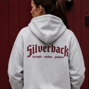 Grey & Burgundy Essential Women’s Zipped Hoodie